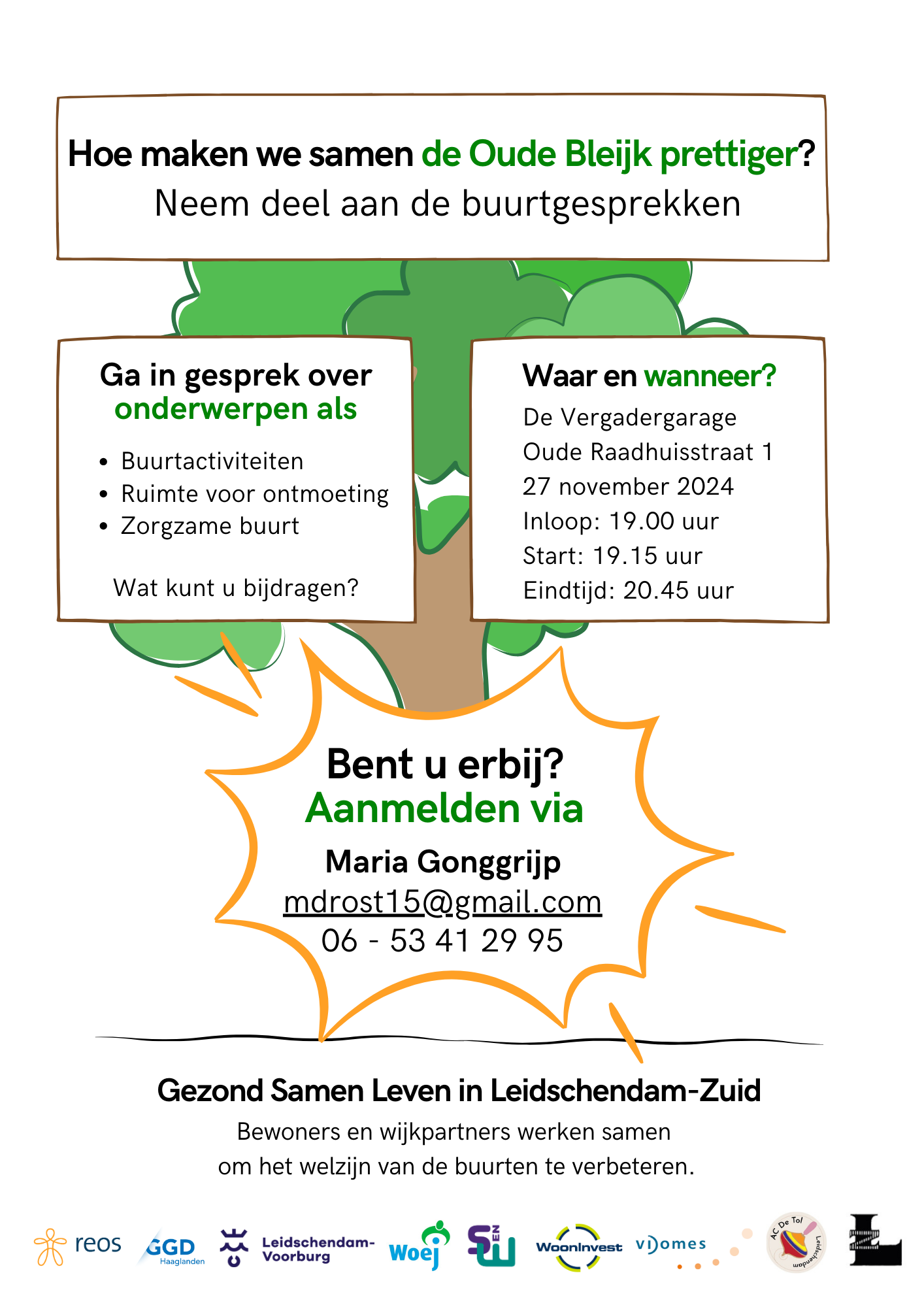 Uitnodiging Buurtgesprek de Oude Bleijk