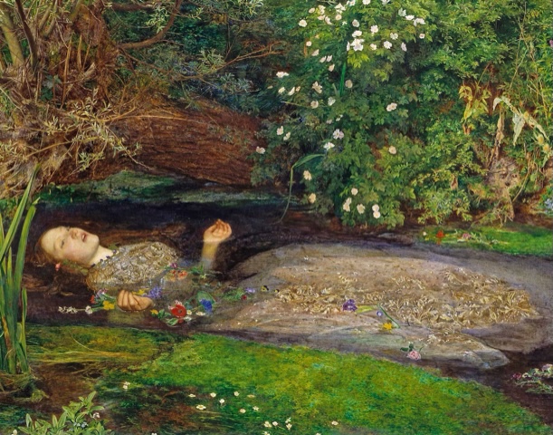 Schilderij Mink 1851 52 Ophelia John Everett Millais